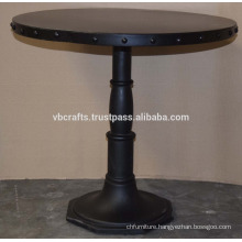 Industrial Riveted Top Cast Iron Base Table